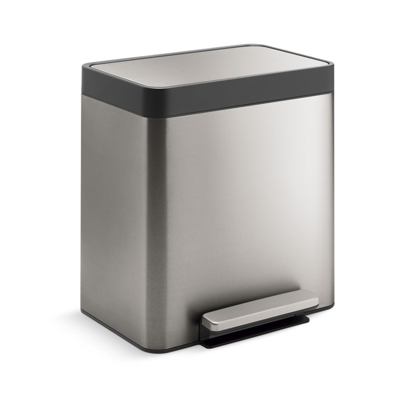 Kohler 8Gallon Compact Stainless Steel Step Trash Can & Reviews Wayfair